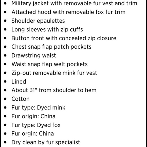 Jocelyn Top Gun In Natural - Size m. Removable fur lining- can wear separately - Picture 9 of 9